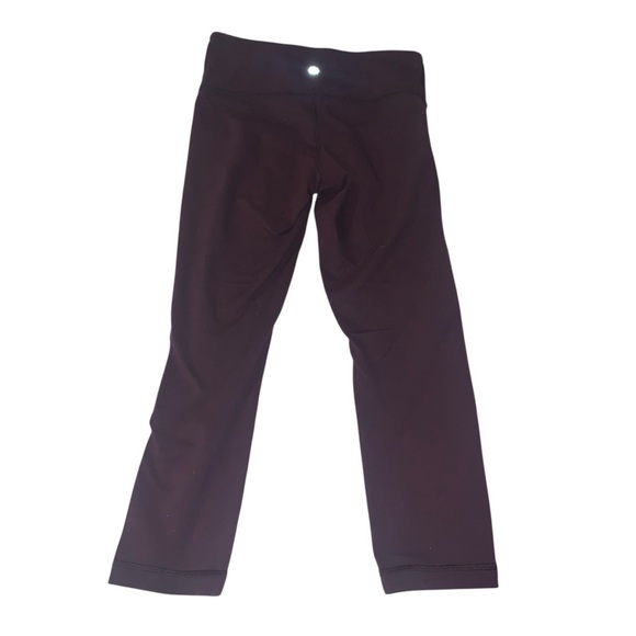 LULULEMON Burgundy Cropped Leggings 4 - Picture 2 of 5